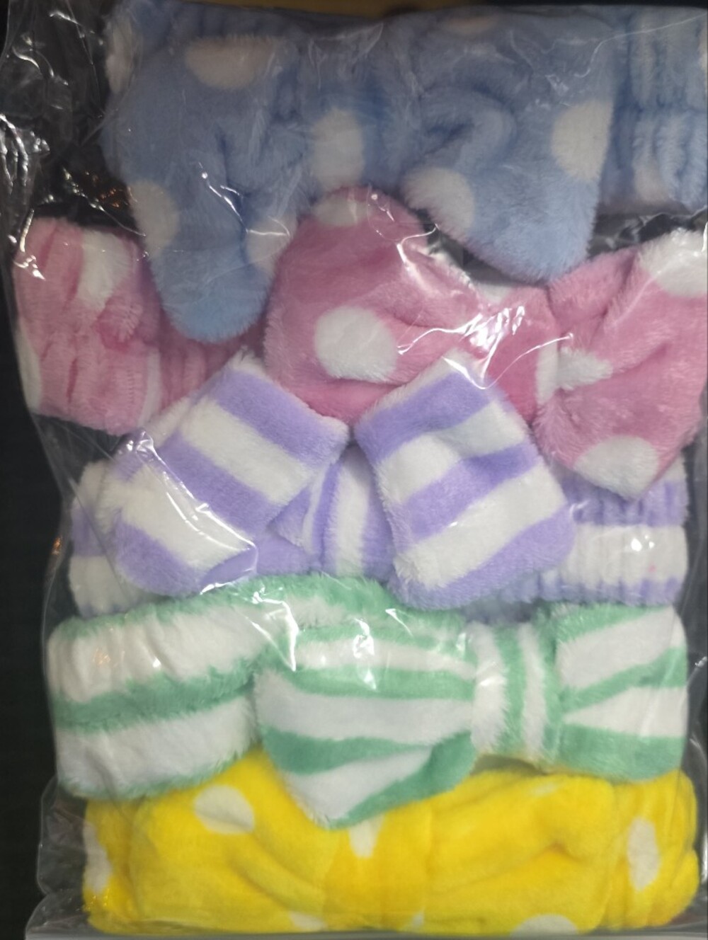 Plush Polka Dot Headband in Pastel Yellow Color!